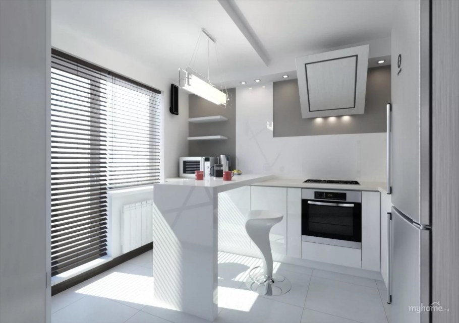 Маленькие кухни в стиле Хай тек