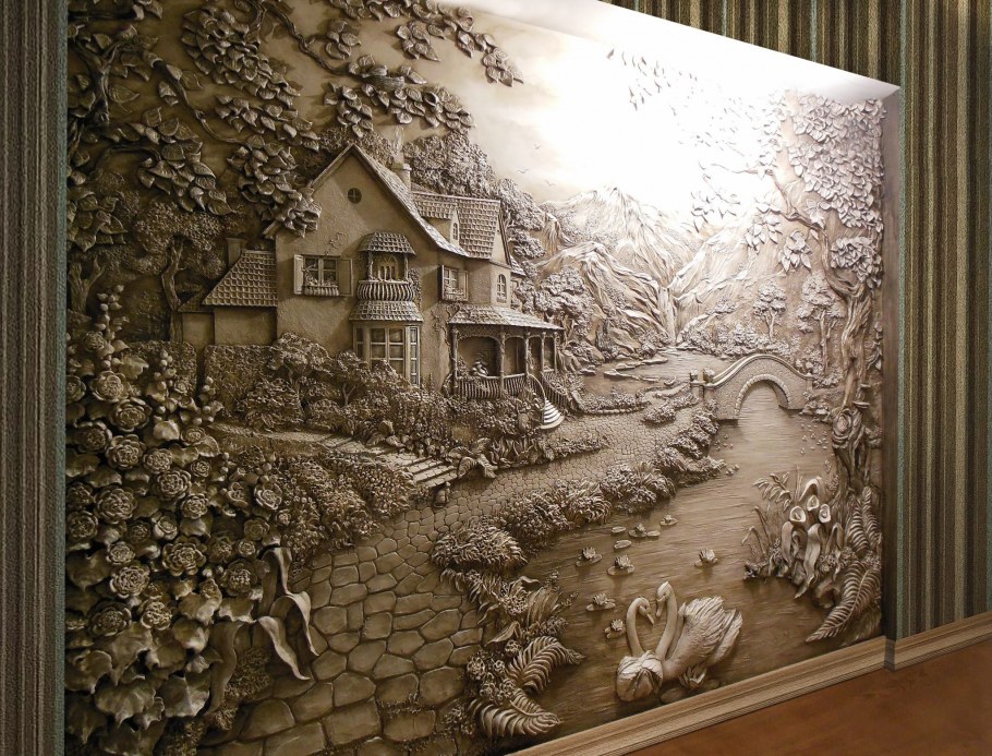 Барельеф на стене природа