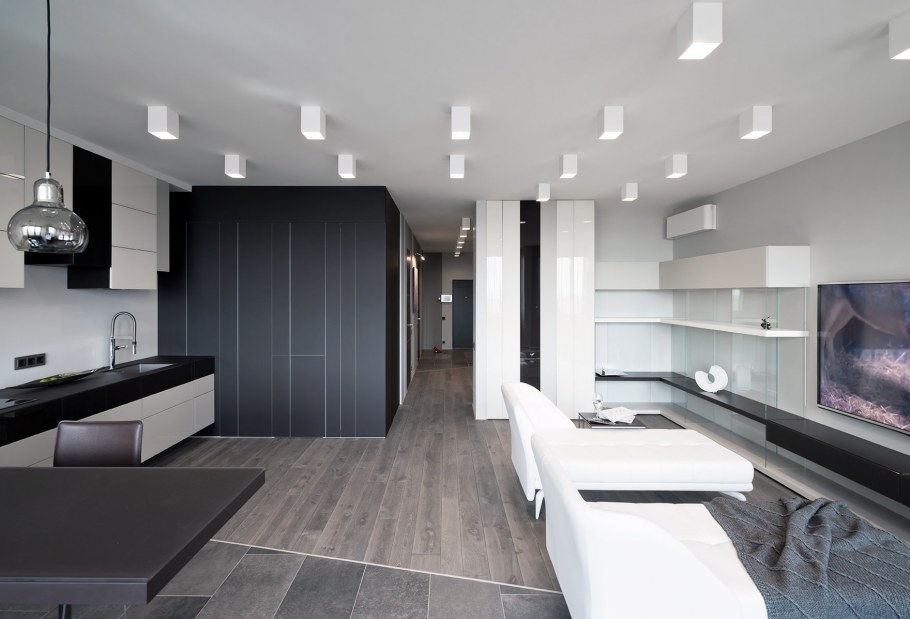 Черные споты в интерьере