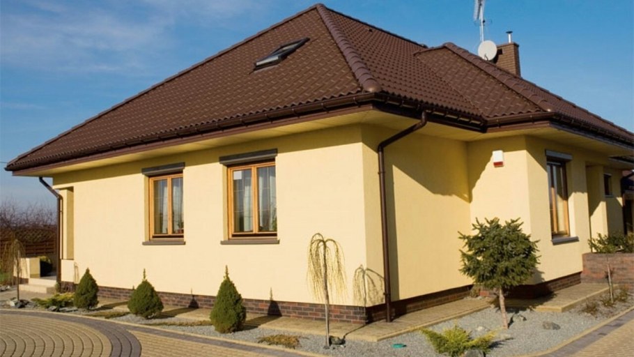 Оштукатуренный дом