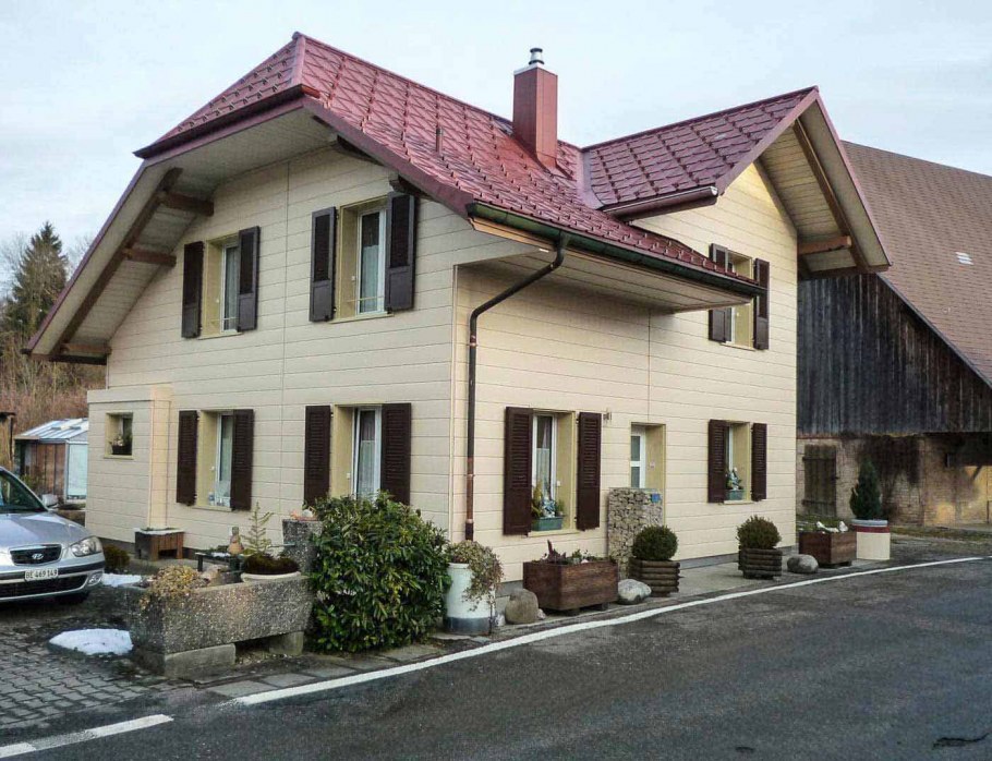 RAL 1015 деревянный фасад