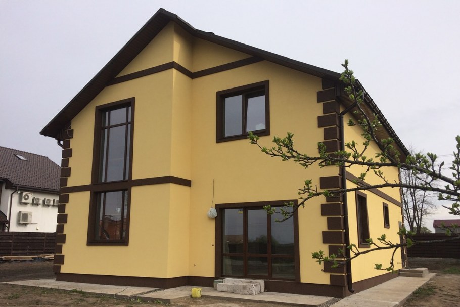 Отделка фасада штукатуркой