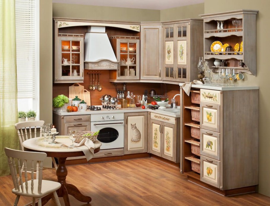 Кухня Кантри Прованс Неоклассика голубая