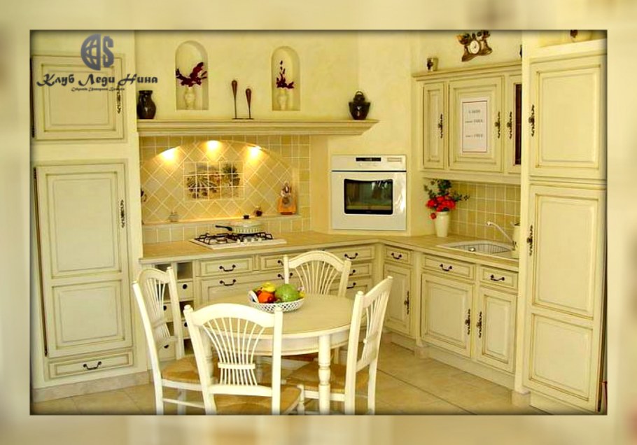 Кухня в Прованс стиле белая 9м2