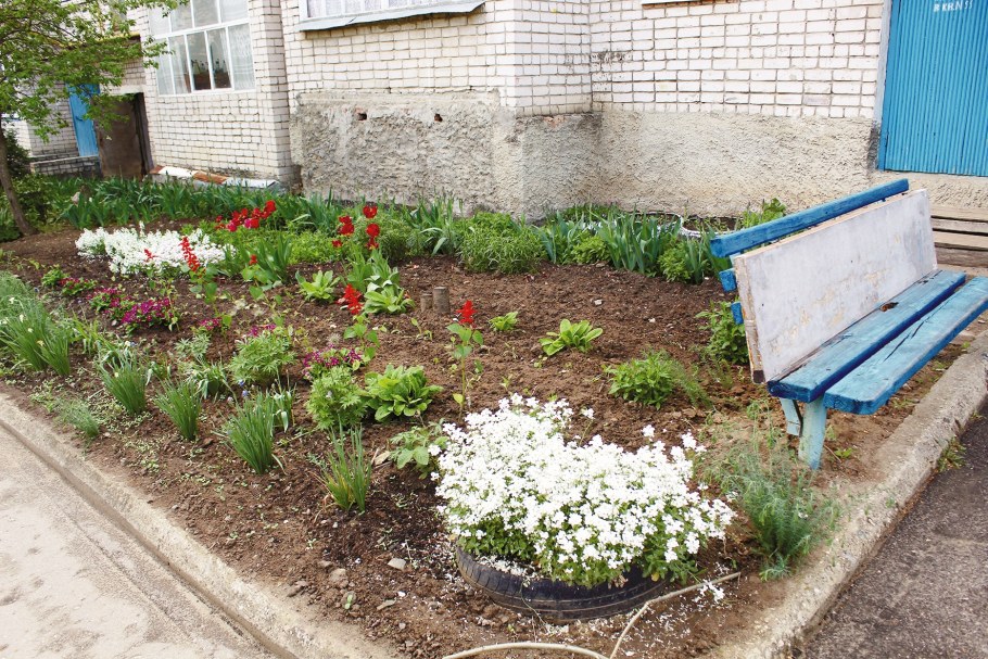 Цветник у подъезда