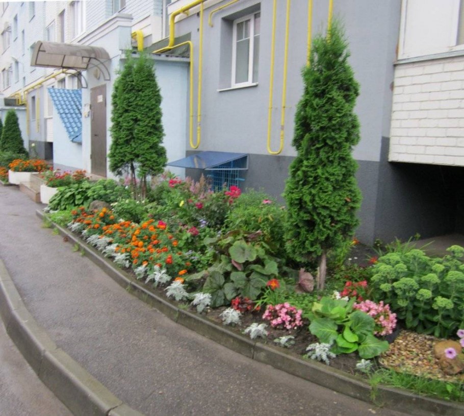 Клумба на придомовой территории