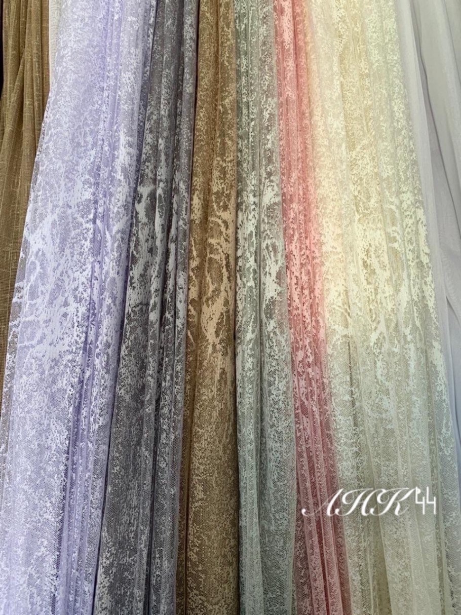 Тюль зава Дельта белый мрамор