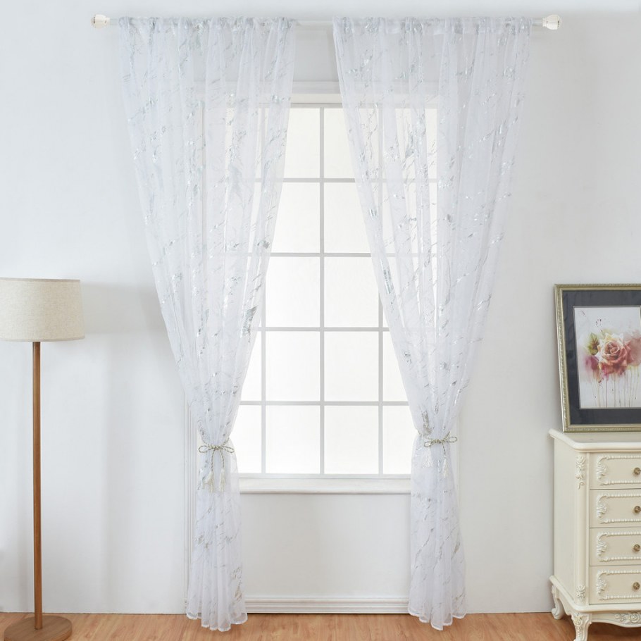 Шторы и тюль под мрамор