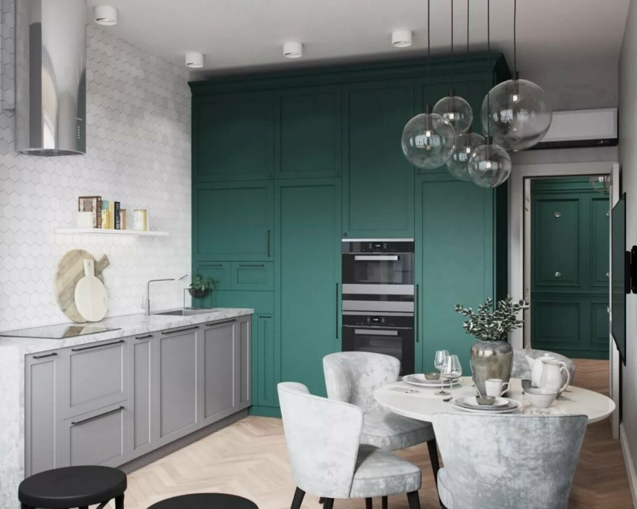 Бирюзовая кухня икеа