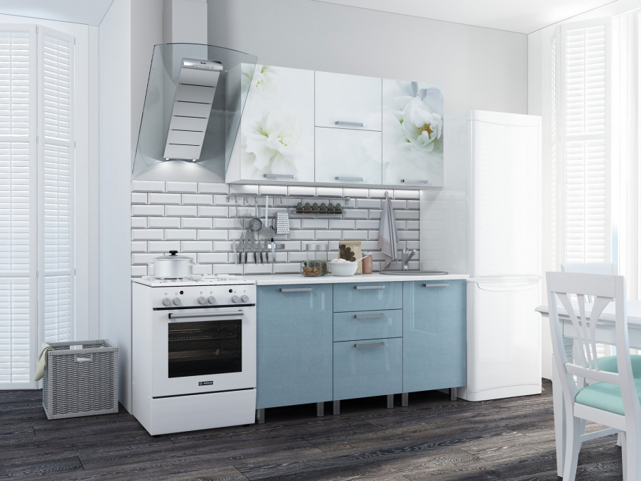 Кухня в скандинавском стиле бирюзовая