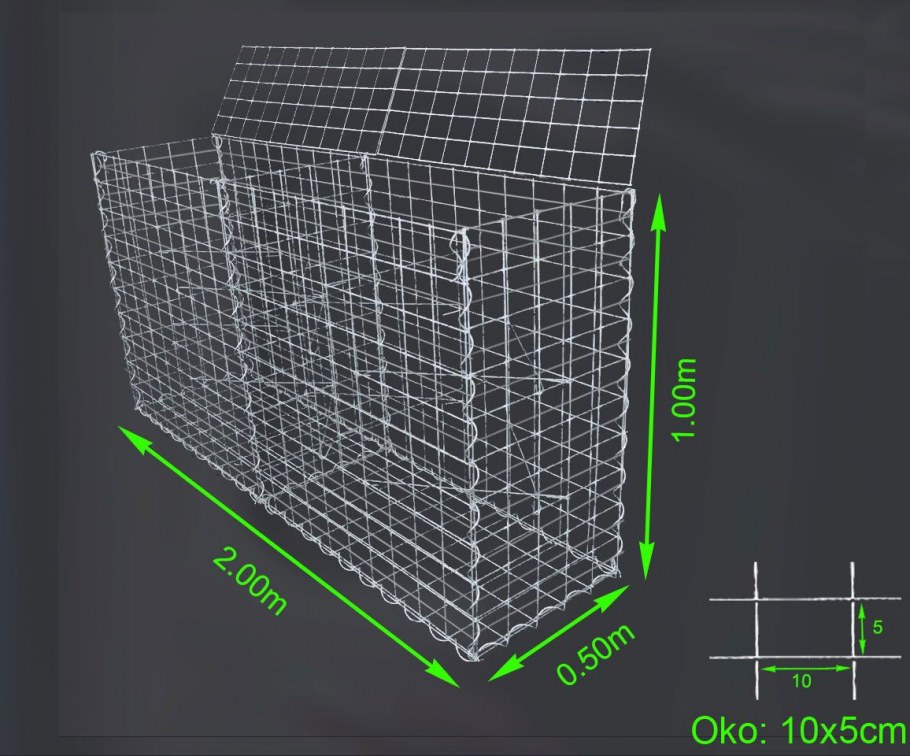 Габионная сетка размером 2,0х1,0х0,4м