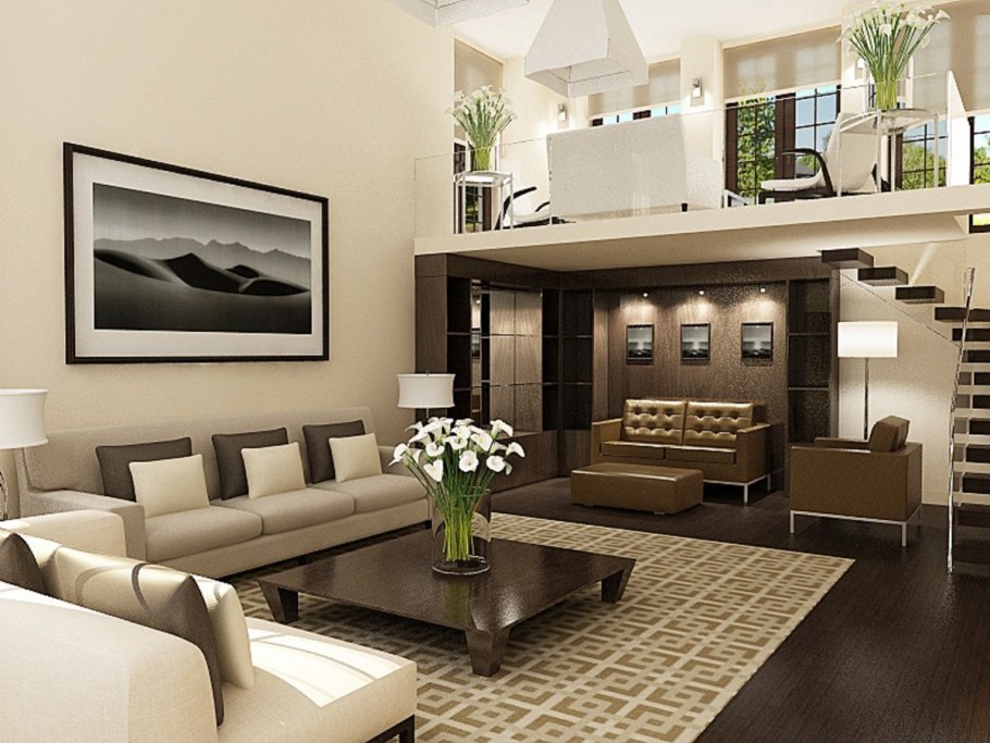 Гостиная в коттедже