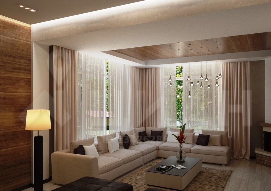 Интерьер зала в частном доме