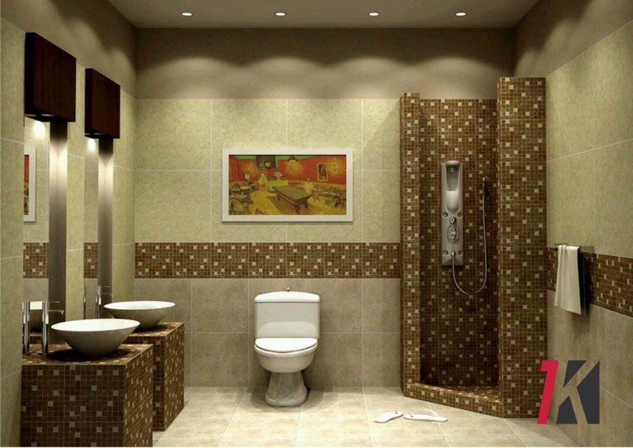 Отделка ванной комнаты и туалета плиткой