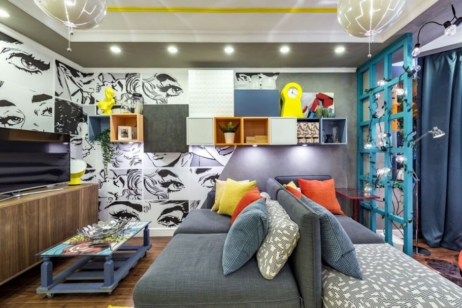 Стиль интерьера поп-арт Фьюжн Китч