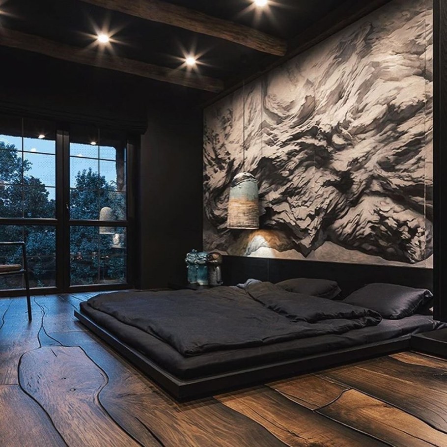 Спальня в лесных тонах