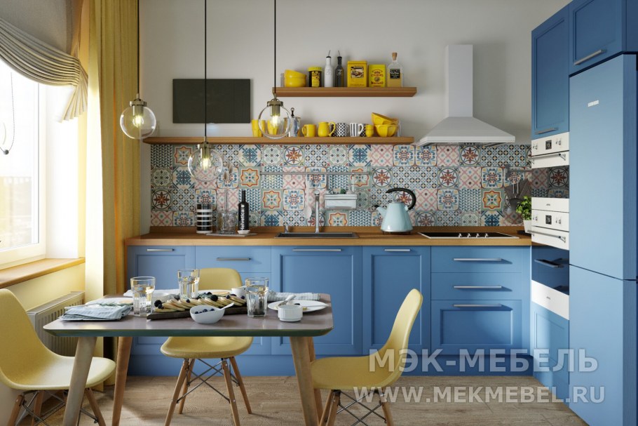 Желто синяя кухня