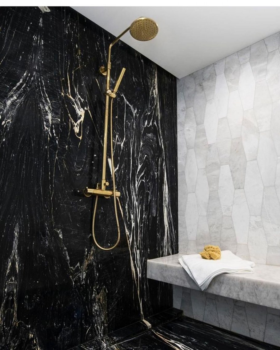 Dark Black Marble Bathroom плитка
