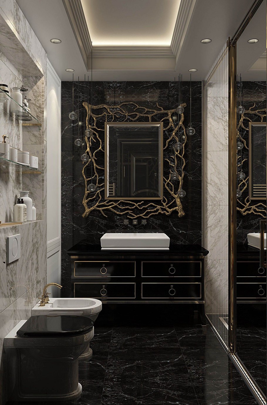 Мраморная туалетная комната