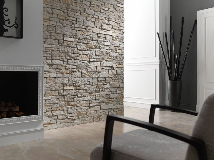 Стеновые панели под камень в интерьере