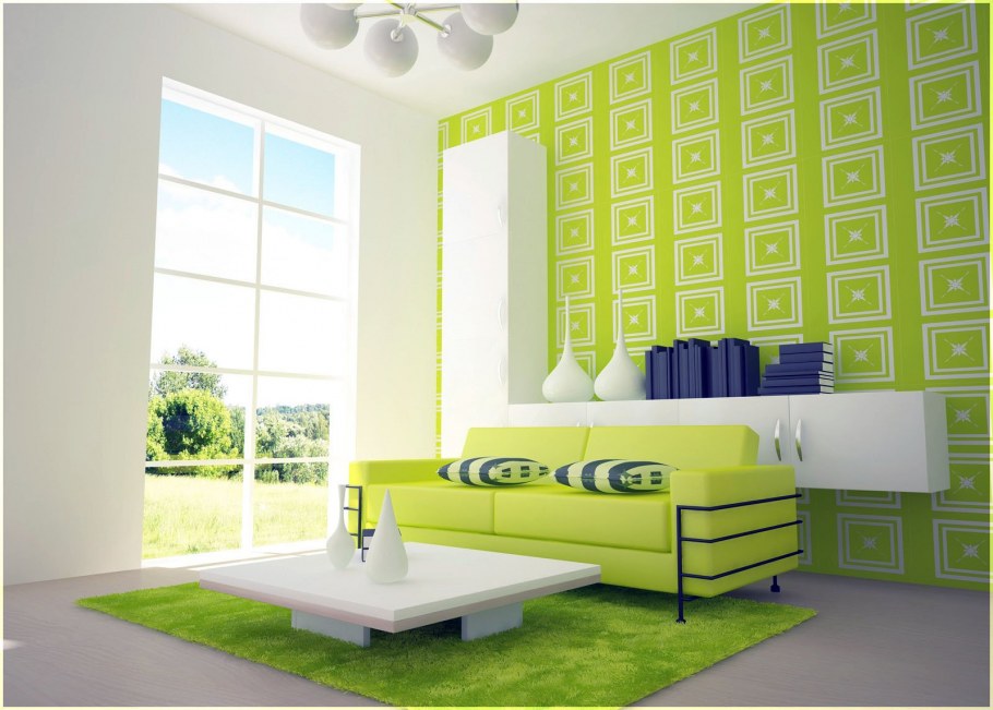 Интерьер в салатовых тонах