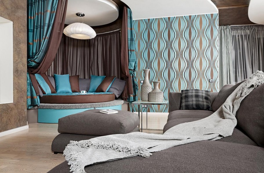 Бирюзовый цвет в интерьере