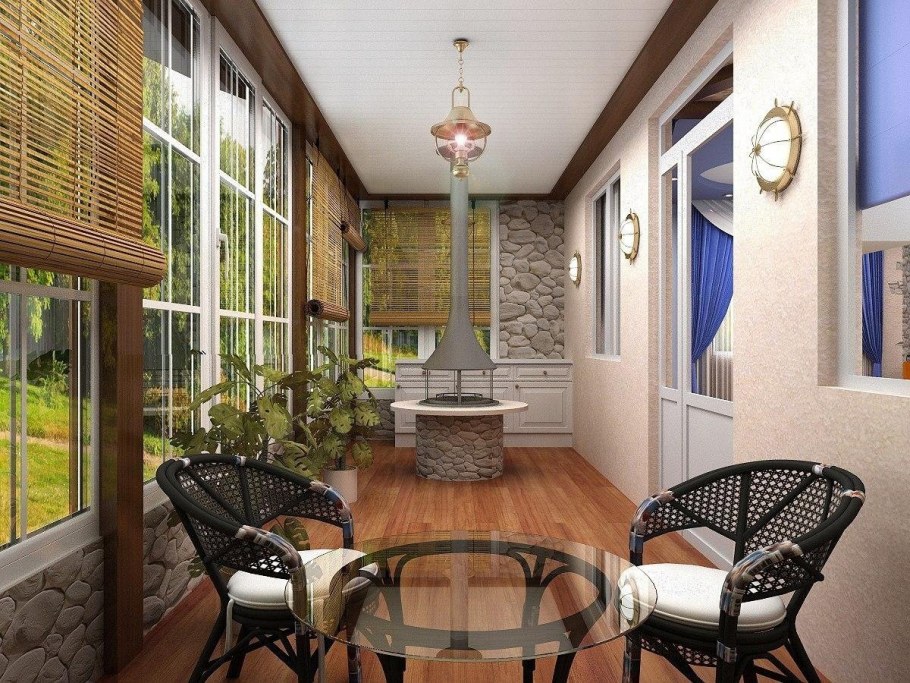 Застекленная веранда в скандинавском стиле