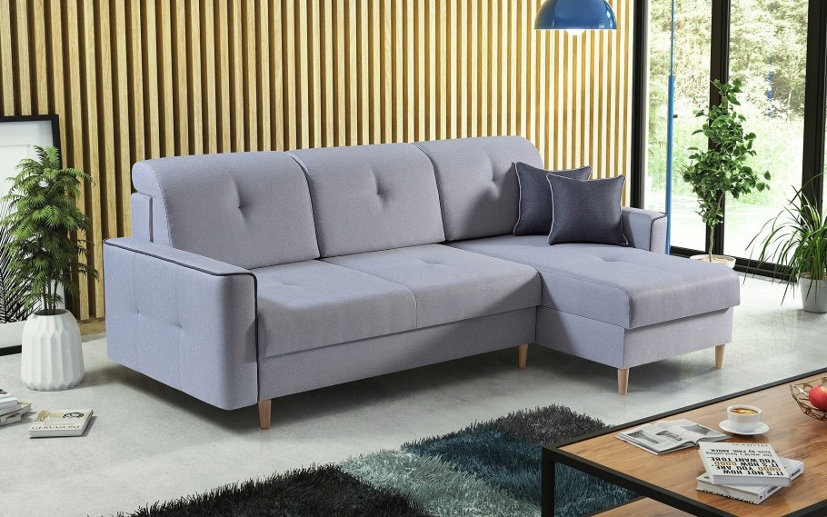 Диван угловой раскладной серый
