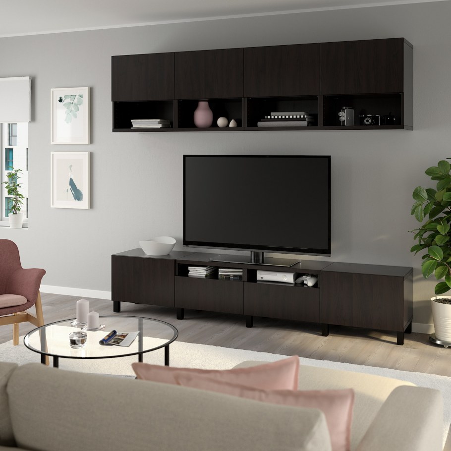 Bestå БЕСТО lack ЛАКК шкаф для ТВ комбинация белый240x42x193 см