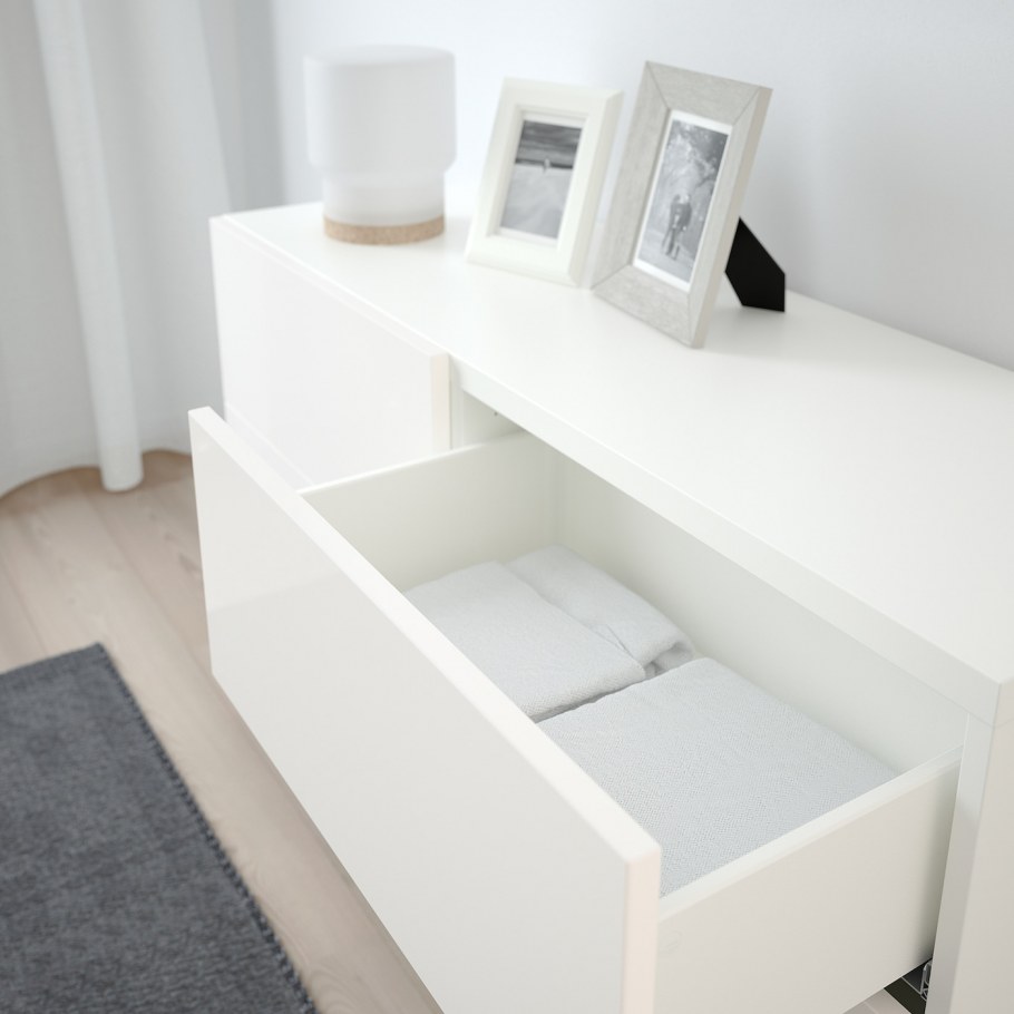 Икеа тумба БЕСТО комбинация белый/беленый дуб