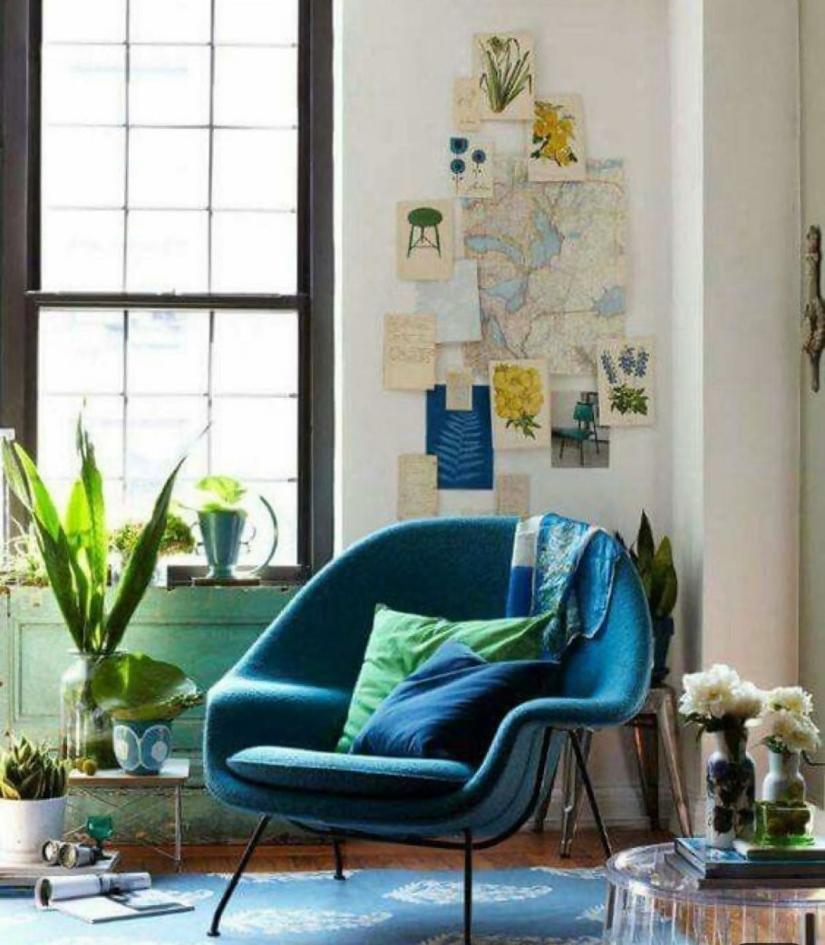 Яркое кресло в интерьере