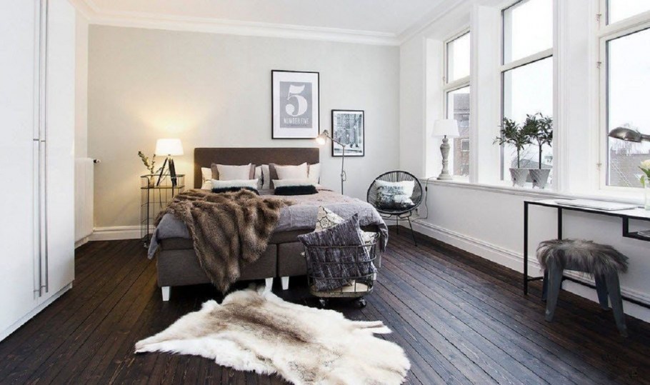 Гостиные с темным полом