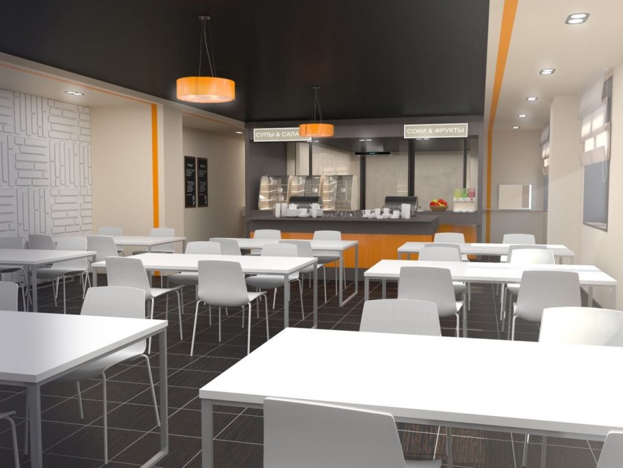 Интерьеры столовых общественного питания