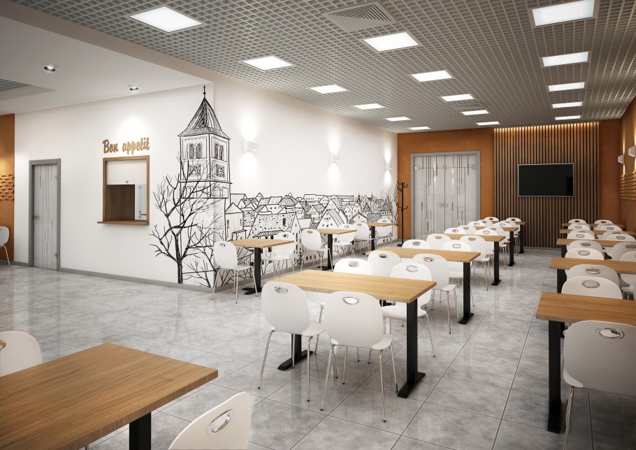 Интерьер общественной столовой