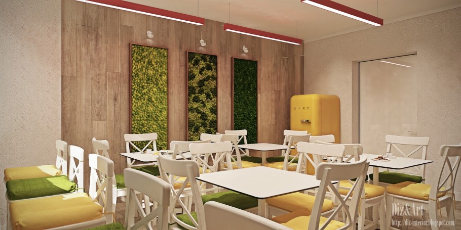 Интерьер производственной столовой