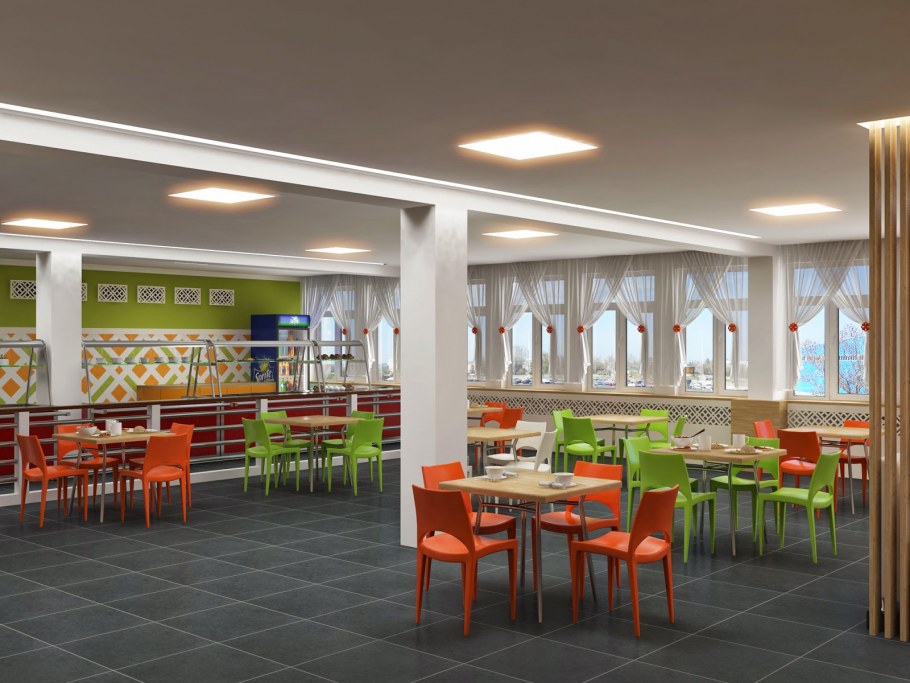 Интерьер столовой общественного питания