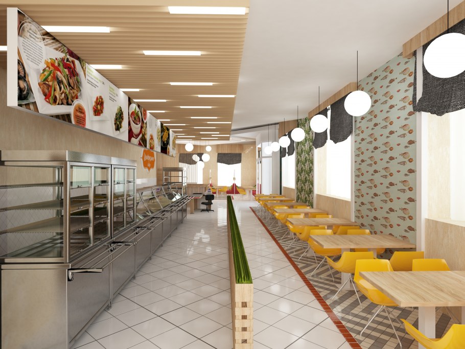 Декор общественной столовой