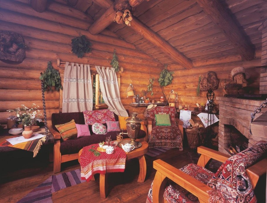 Спальня в деревянном домен