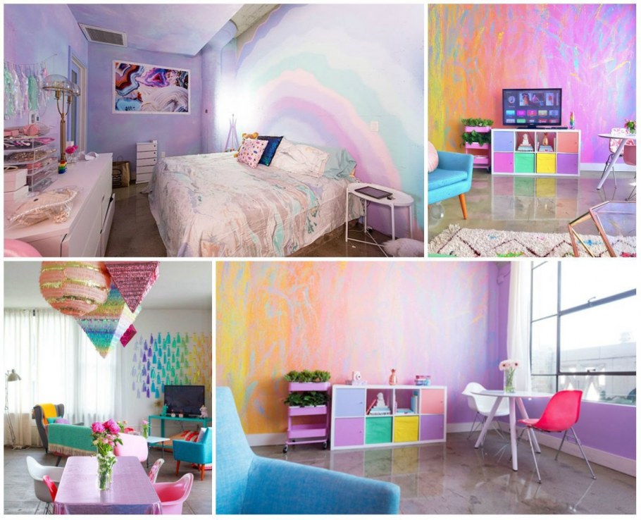 Радуга рисунок на стене