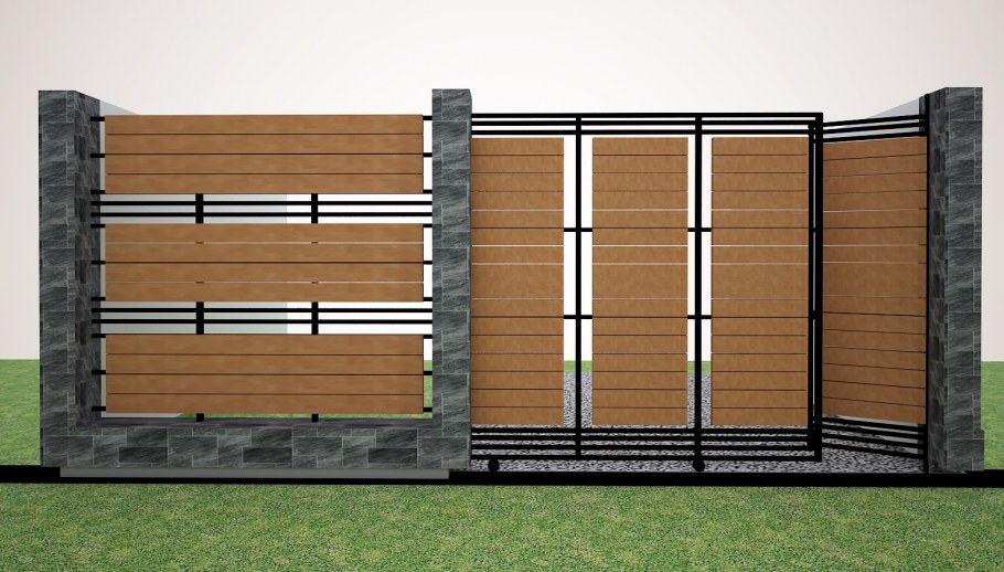 Ворота калитка стиль хайтек