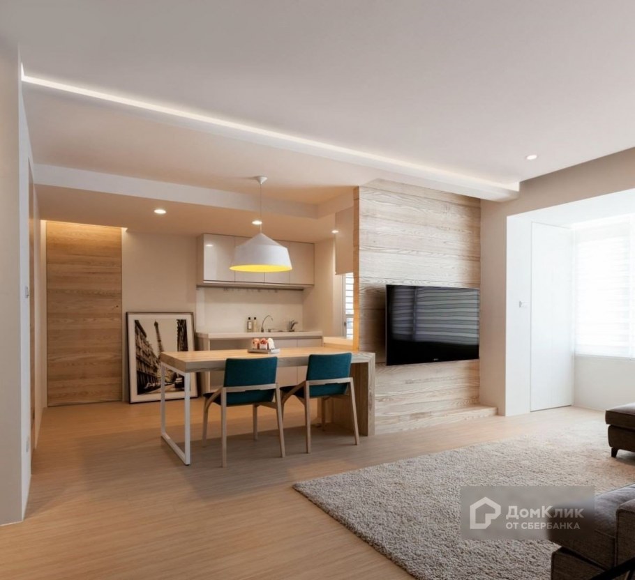 Квартира студия в светлых тонах