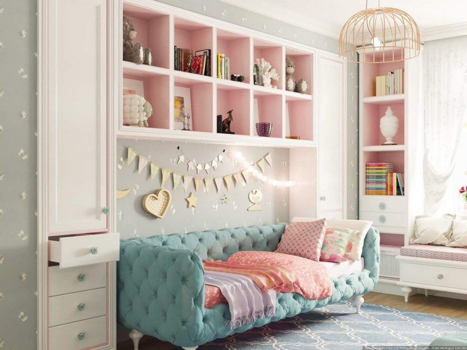 Детская для девочки в пастельных тонах