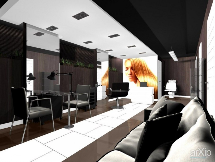 Отделка внутреннего помещения в парикмахерской