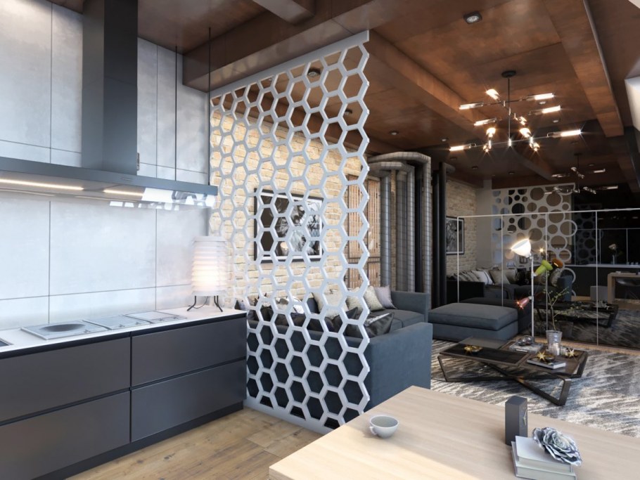 Деревянные перегородки в офисе