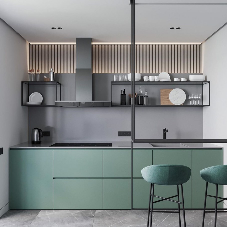 Кухня в пастельных тонах современный