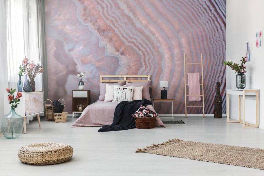 Обои абстракция в интерьере