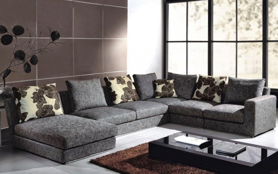 Диван угловой Grey & Black Sectional w/ Sleeper