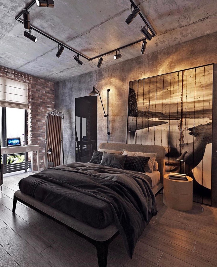 Спальня 15 кв в стиле лофт