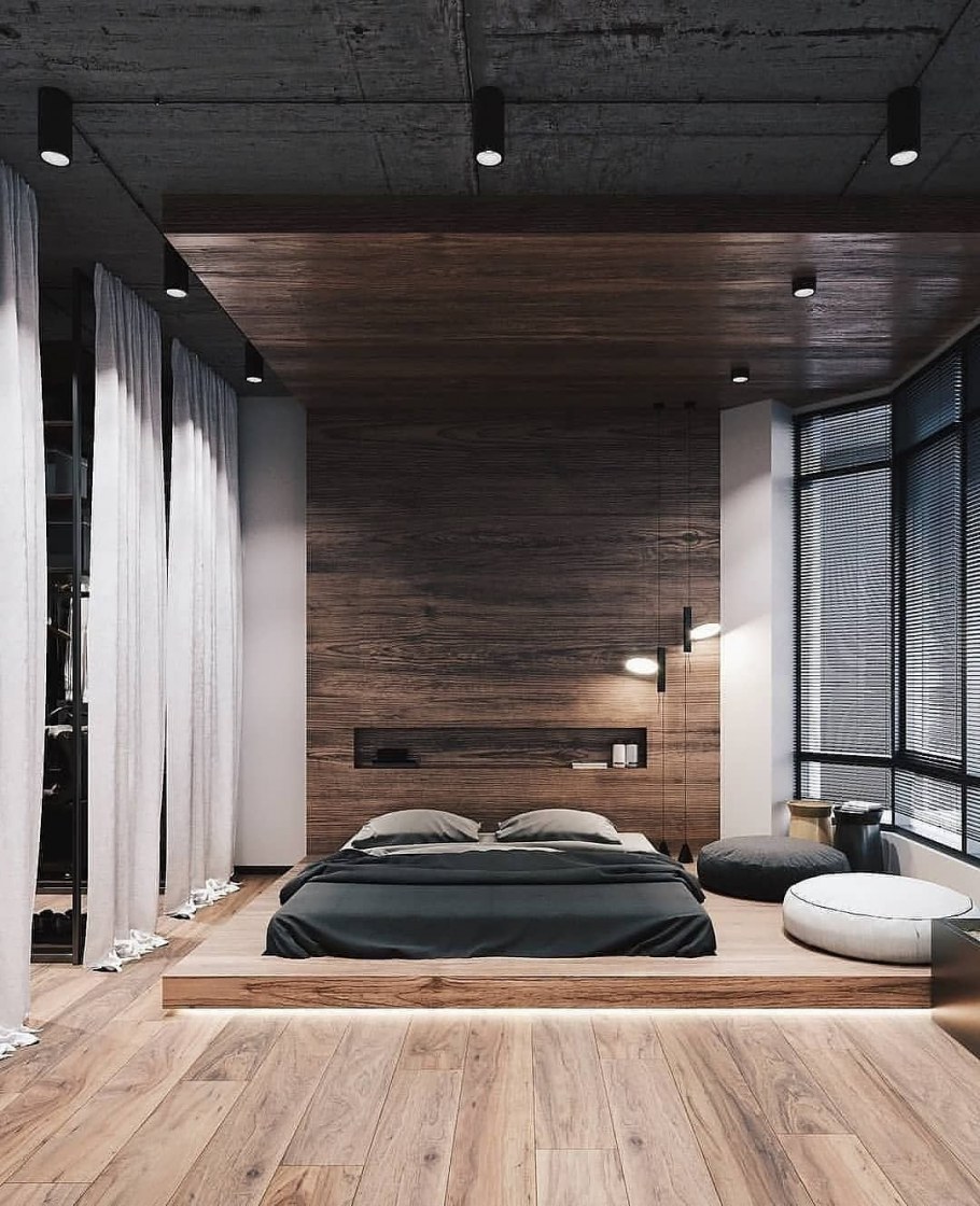 Спальня в стиле лофт