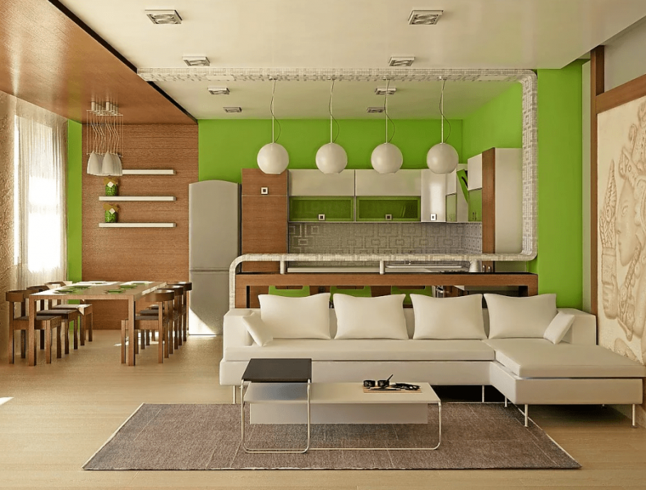 Кухня с гостинной 30кв м интерьер